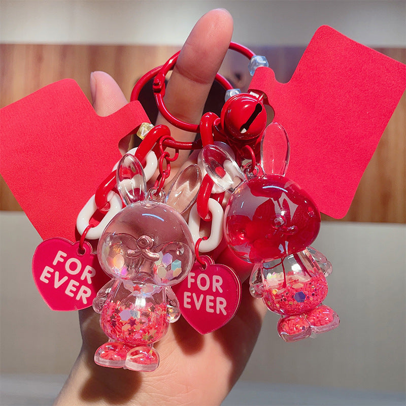 Al por mayor en aceite DIY BUNNY ACRYLIC FLOTACHINS Y KEYCHAINS